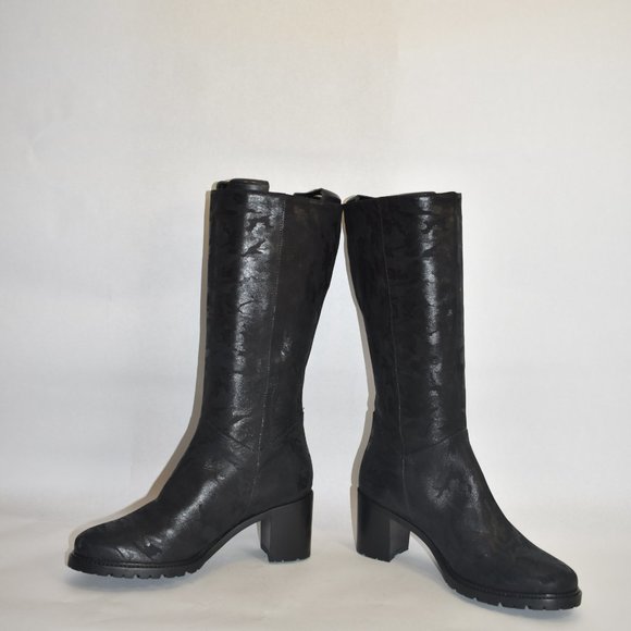 ROSS & SNOW ROSINA LEATHER BLOCK WEATHERPROOF BOOT BLACK CAMO 9 (1)(TB18) - Picture 4 of 9